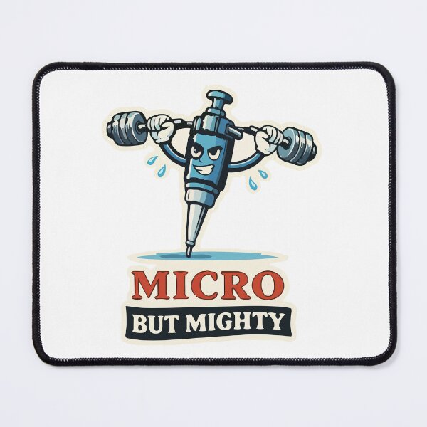 Item preview, Micro But Mighty — Pipette Weightlifter (Lab Tech Humor) designed and sold by BeetleDots.
