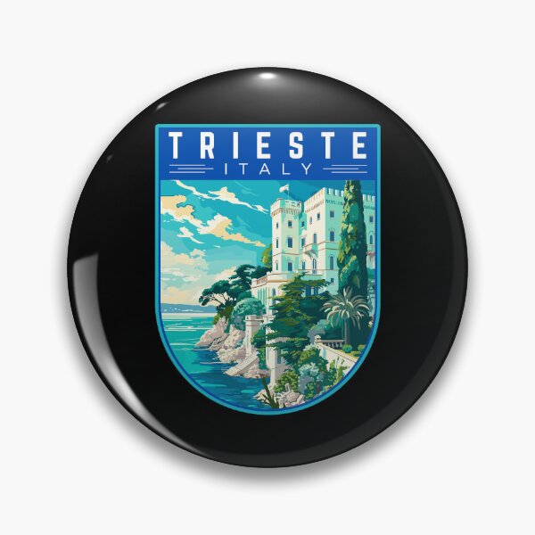 Item preview, Trieste (Friuli-Venezia Giulia) in Italy, Vintage Travel Art Badge designed and sold by MaateoDesign.