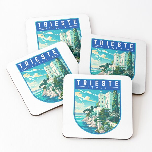 Item preview, Trieste (Friuli-Venezia Giulia) in Italy, Vintage Travel Art Badge designed and sold by MaateoDesign.