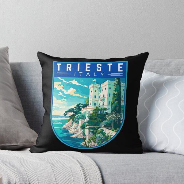 Item preview, Trieste (Friuli-Venezia Giulia) in Italy, Vintage Travel Art Badge designed and sold by MaateoDesign.
