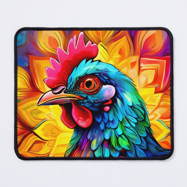 Item preview, Colorful rooster against a mandala background designed and sold by Mianku | Für das Leben.