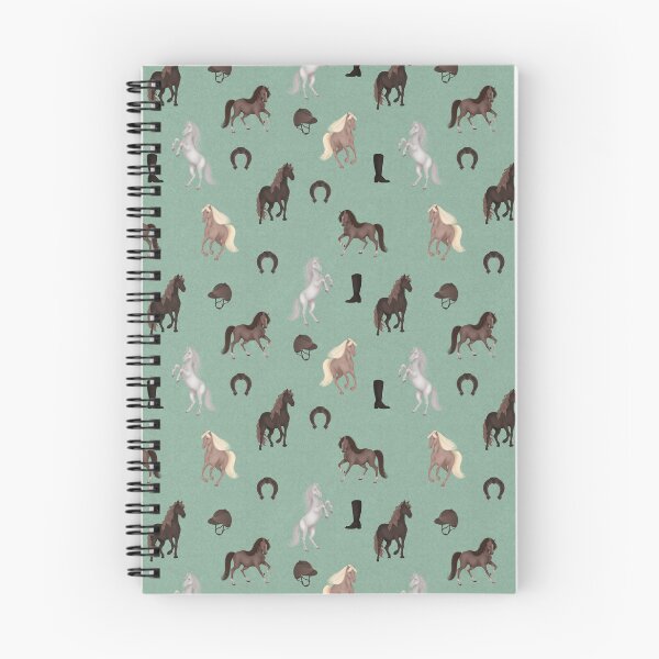 Item preview, Vintage Equestrian Horses Pattern on Mint designed and sold by AnnikaisDrawing.