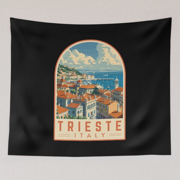 Item preview, Trieste in Friuli-Venezia Giulia, Italy Vintage Travel Art Emblem designed and sold by MaateoDesign.