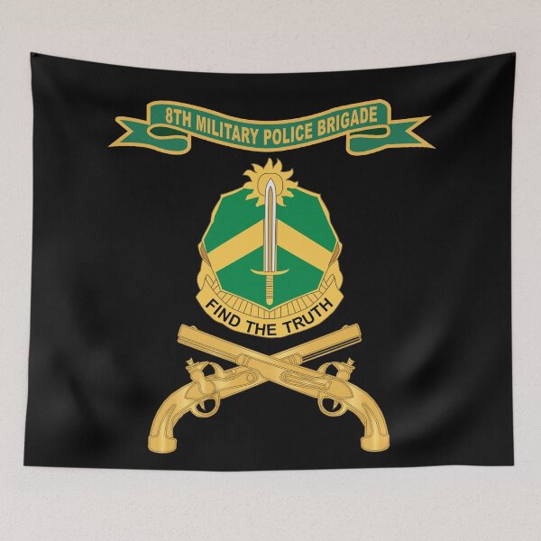 Item preview, Army - 8th Military Police Brigade w Ribbon - Br X 300 designed and sold by Military Insignia Products.