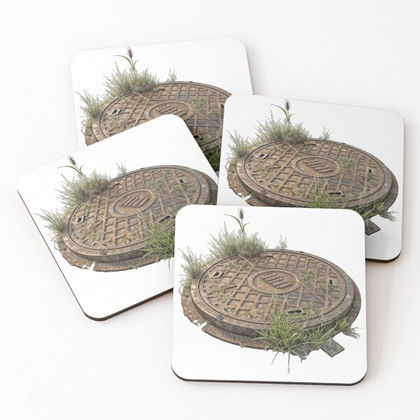 Item preview, Rusty Manhole Cover with Grass – Urban Nature Art designed and sold by Creative88Art.