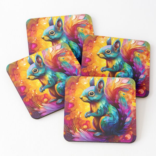 Item preview, A colorful squirrel in an abstract burst of color designed and sold by Mianku | Für das Leben.