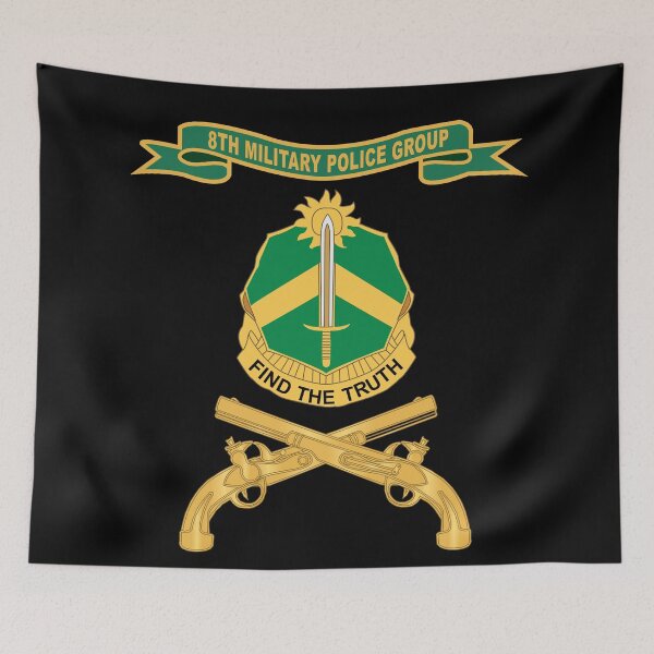 Item preview, Army - 8th Military Police Group w Ribbon - Br X 300 designed and sold by Military Insignia Products.