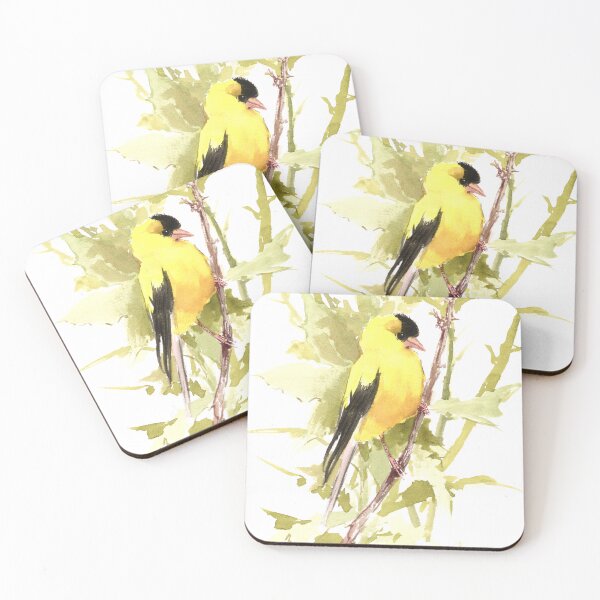 Item preview, American Goldfinch Watercolor art designed and sold by surenart.