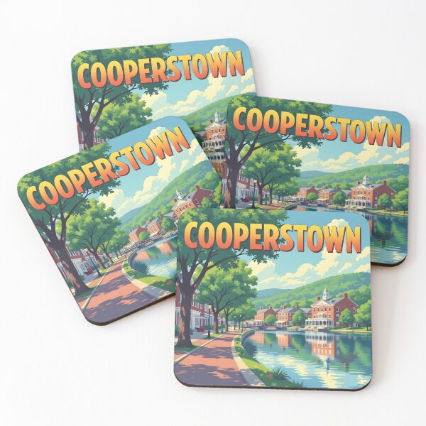 Item preview, Cooperstown, New York, USA: Vintage-Style Painterly Travel Poster designed and sold by LSVart.