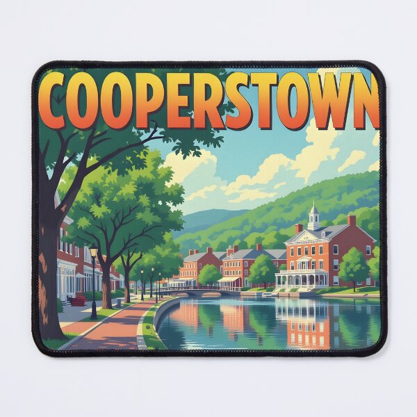Item preview, Cooperstown, New York, USA: Vintage-Style Painterly Travel Poster designed and sold by LSVart.