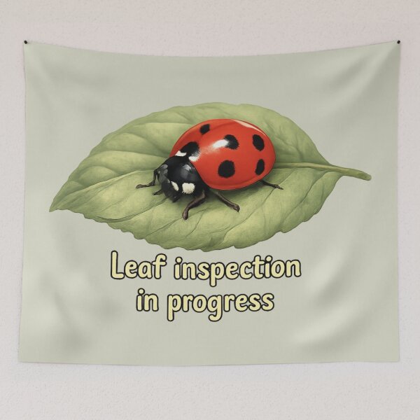 Item preview, Leaf Inspection in Progress Ladybird Illustration designed and sold by ChirpInc.