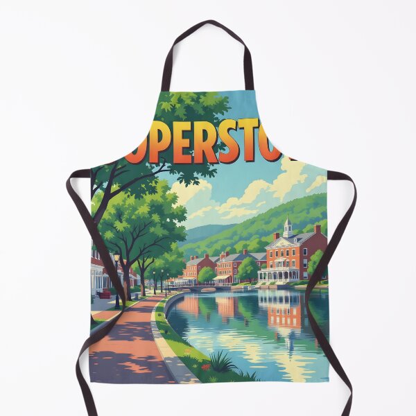 Item preview, Cooperstown, New York, USA: Vintage-Style Painterly Travel Poster designed and sold by LSVart.