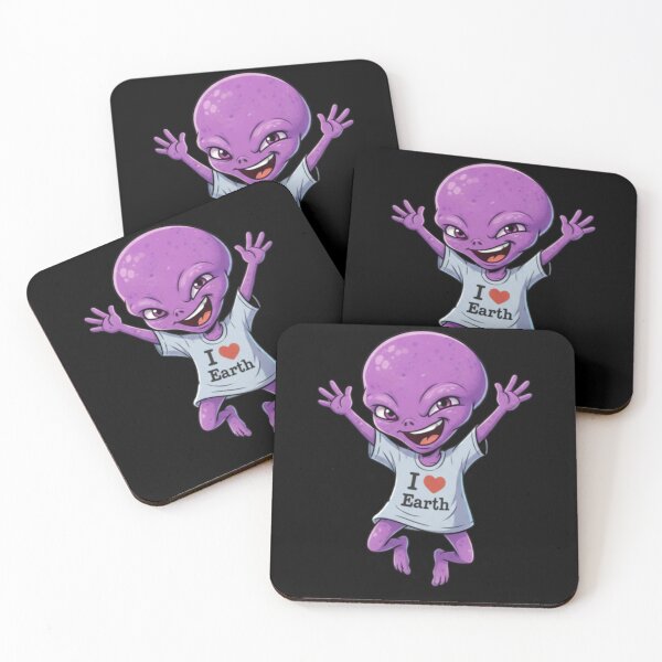 Item preview, Cute Purple Alien ZOPR Loves Earth - Adorable Extraterrestrial Jumping with Joy designed and sold by Rose Collection Shop.