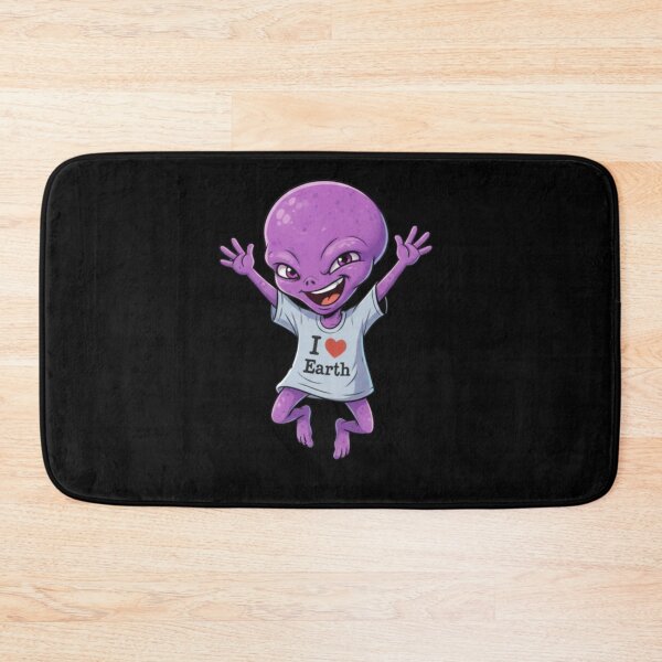 Item preview, Cute Purple Alien ZOPR Loves Earth - Adorable Extraterrestrial Jumping with Joy designed and sold by Rose Collection Shop.