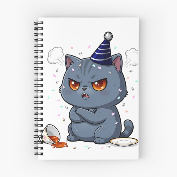 Item preview, British Shorthair Cat Tea Time Tantrum New Year Chibi Funny Sarcastic Holiday Cat designed and sold by GiftsForge.
