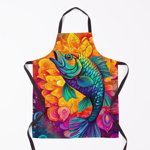 Item preview, Colorful fish amidst abstract floral splendor designed and sold by Mianku | Für das Leben.