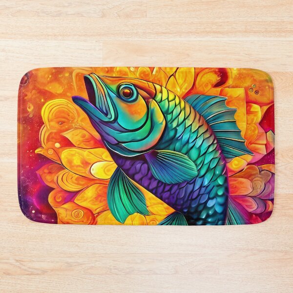 Item preview, Colorful fish amidst abstract floral splendor designed and sold by Mianku | Für das Leben.