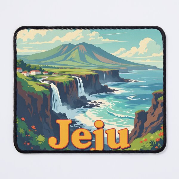 Item preview, Jeju Island, South Korea: Vintage-Style Painterly Travel Poster designed and sold by LSVart.