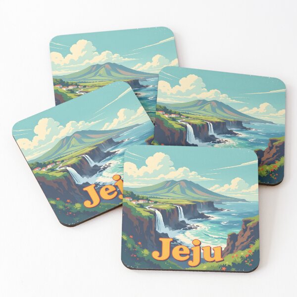 Item preview, Jeju Island, South Korea: Vintage-Style Painterly Travel Poster designed and sold by LSVart.