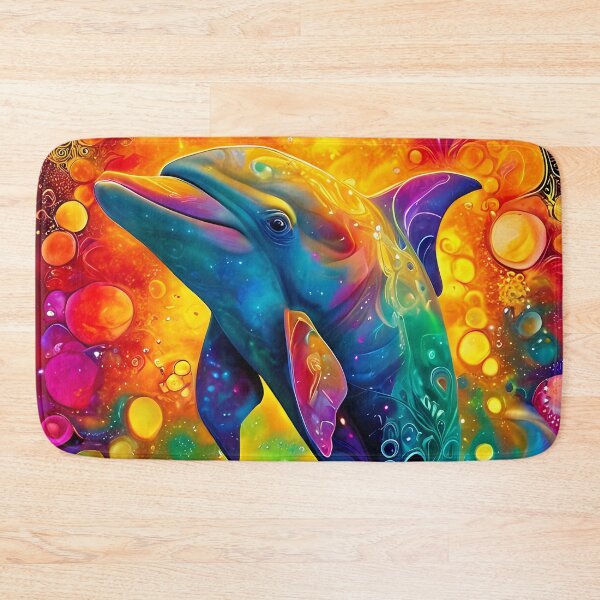 Item preview, A vividly colored dolphin in a fantastic setting designed and sold by Mianku | Für das Leben.