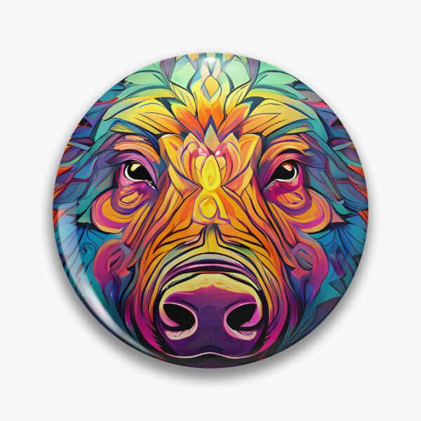 Item preview, Colorful boar portrait in an abstract style designed and sold by Mianku | Für das Leben.