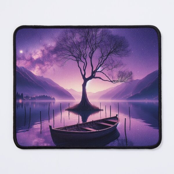 Item preview, Violet Silence – Dreamlike Lake Under a Starry Sky designed and sold by Okmanoo.
