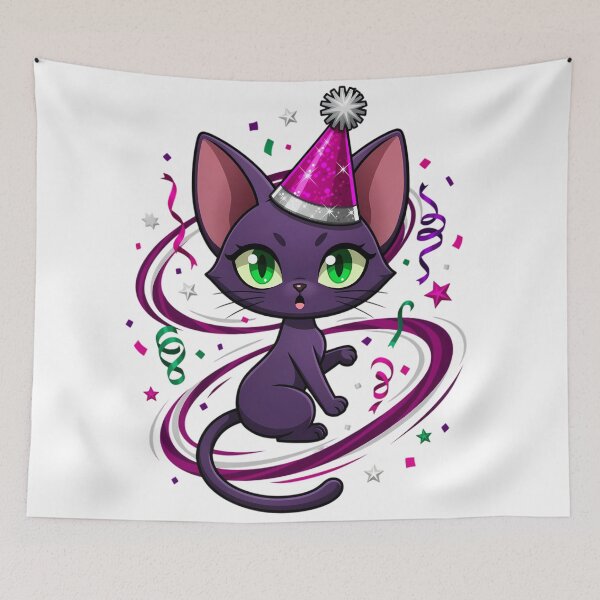 Item preview, Oriental Cat Twist Turn New Year Chibi Funny Elegant Cat Sarcastic Holiday Design designed and sold by GiftsForge.