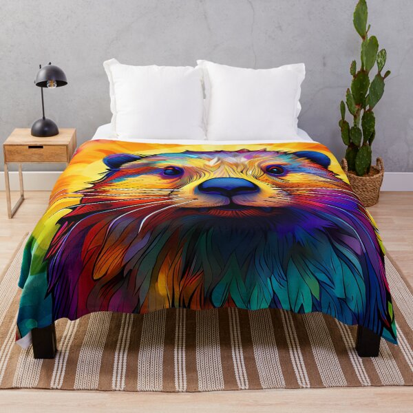 Item preview, Colorful otter in a flower landscape designed and sold by Mianku | Für das Leben.