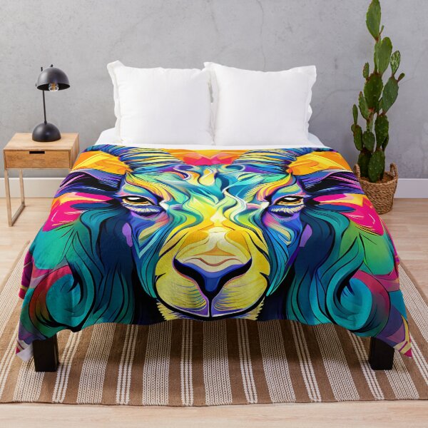 Item preview, Psychedelic billy goat in vibrant colors. designed and sold by Mianku | Für das Leben.