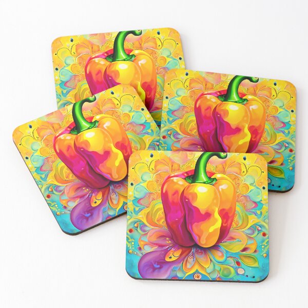 Item preview, Psychedelic peppers in vibrant colors designed and sold by Mianku | Für das Leben.
