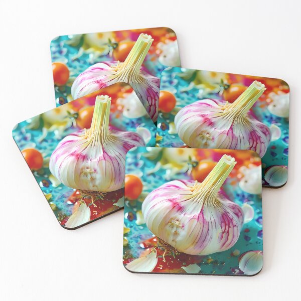 Item preview, Purple garlic on a colorful background designed and sold by Mianku | Für das Leben.