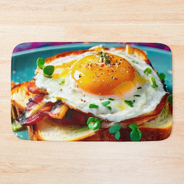 Item preview, Fried egg with bacon on toast designed and sold by Mianku | Für das Leben.