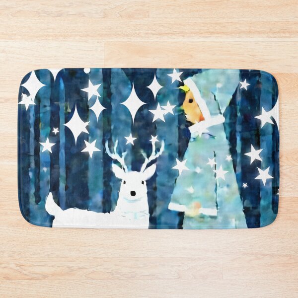 Item preview, The Forest of Falling Stars – Primitive Midcentury Winter Art designed and sold by amandaline.