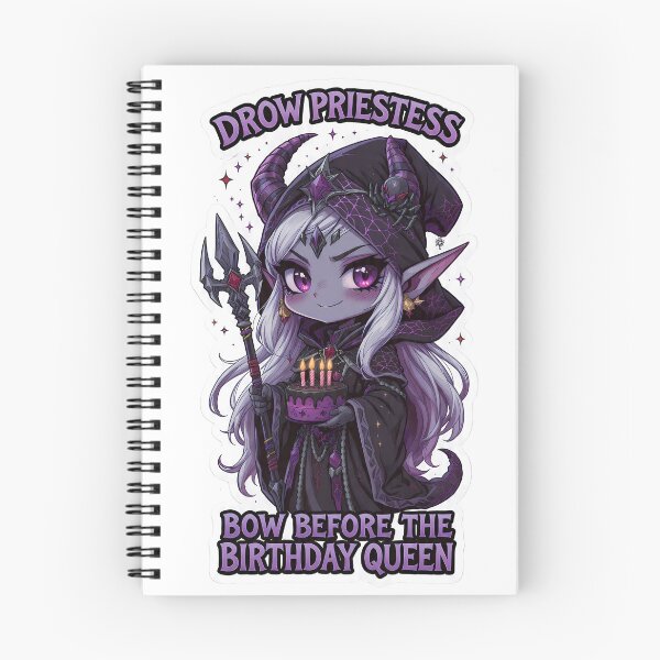 Item preview, Chibi Drow Priestess Cute Fantasy Birthday Dark Elf Art designed and sold by RpgTools.