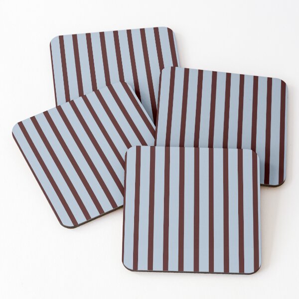 Item preview, Brown and blue vertical stripes pattern designed and sold by FatBirdie.