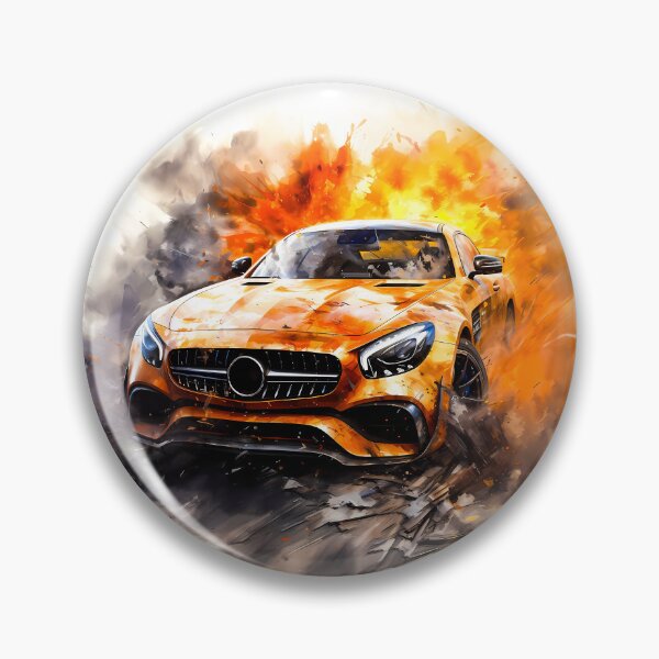 Item preview, Bright coupe emerging from cinematic blast on white background designed and sold by RevUpDesign.