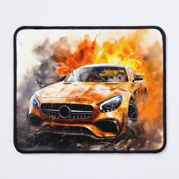 Item preview, Bright coupe emerging from cinematic blast on white background designed and sold by RevUpDesign.