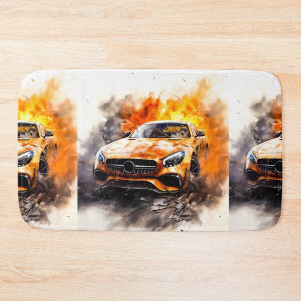 Item preview, Bright coupe emerging from cinematic blast on white background designed and sold by RevUpDesign.