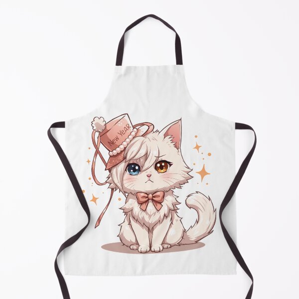 Artikelvorschau, Türkische Angorakatze – modischer Fehlgriff – Neujahrs-Chibi – lustige, elegante Katze – sarkastische Feiertags-Chibi entworfen und verkauft von GiftsForge.