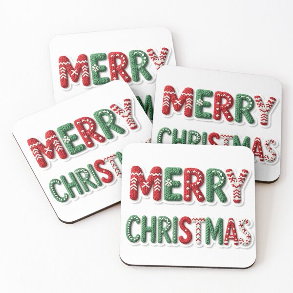 Item preview, Merry Christmas Knitted Typography – Festive Holiday Text Design designed and sold by ShykShop.