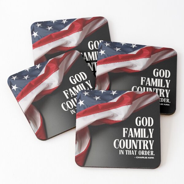 Item preview, God Family Country Charlie Kirk Christian Faith Bold typography  designed and sold by Neeshki.