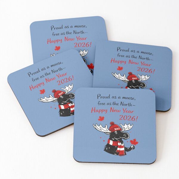 Item preview, Canadian New Year Moose designed and sold by HowToCanadian.