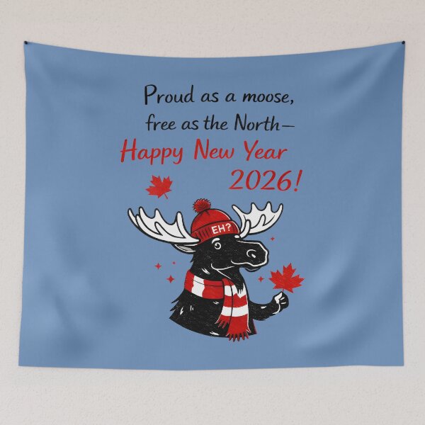 Item preview, Canadian New Year Moose designed and sold by HowToCanadian.