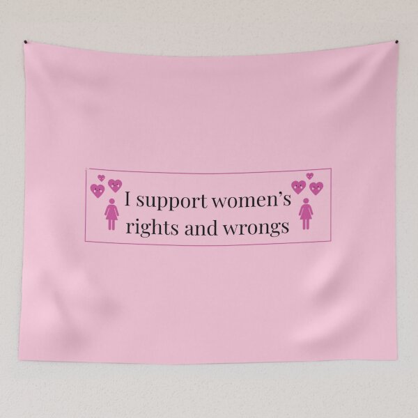 Item preview, I support women's rights and wrongs funny women sticker  designed and sold by Azyorz.