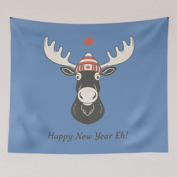 Item preview, Canadian Happy New Year Eh Moose designed and sold by HowToCanadian.