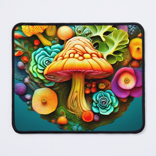 Item preview, Colorful arrangement of mushrooms and plants on green designed and sold by Mianku | Für das Leben.