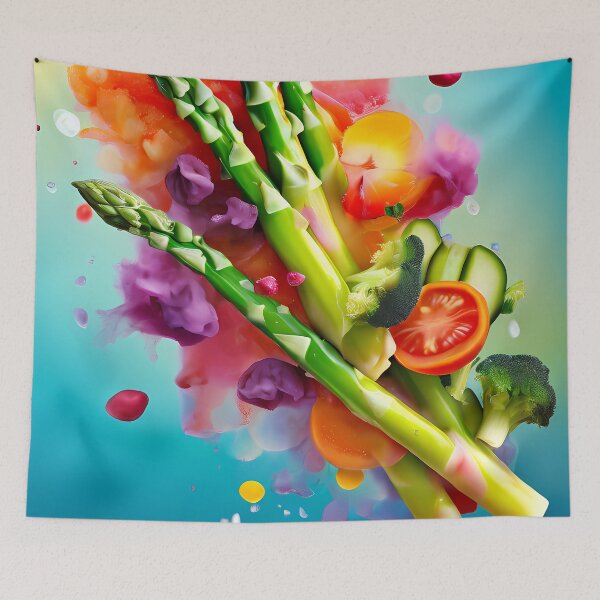 Item preview, Fresh asparagus and a colorful explosion of vegetables designed and sold by Mianku | Für das Leben.