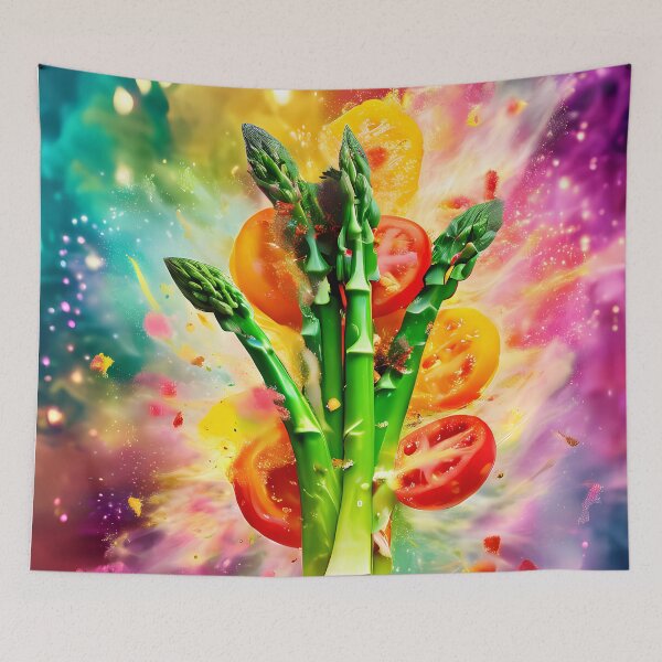 Item preview, Explosive explosion of color from asparagus and tomatoes designed and sold by Mianku | Für das Leben.