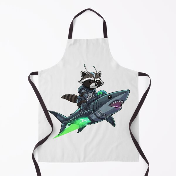 Item preview, Funny Racoon Riding Shark Space Adventure designed and sold by DreamArtmaStudio.