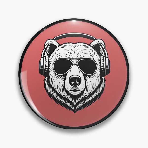 Item preview, "Urban Beat Bear" Cool Grizzly in Sunglasses and Headphones Graphic Art designed and sold by InkWeaveShop.